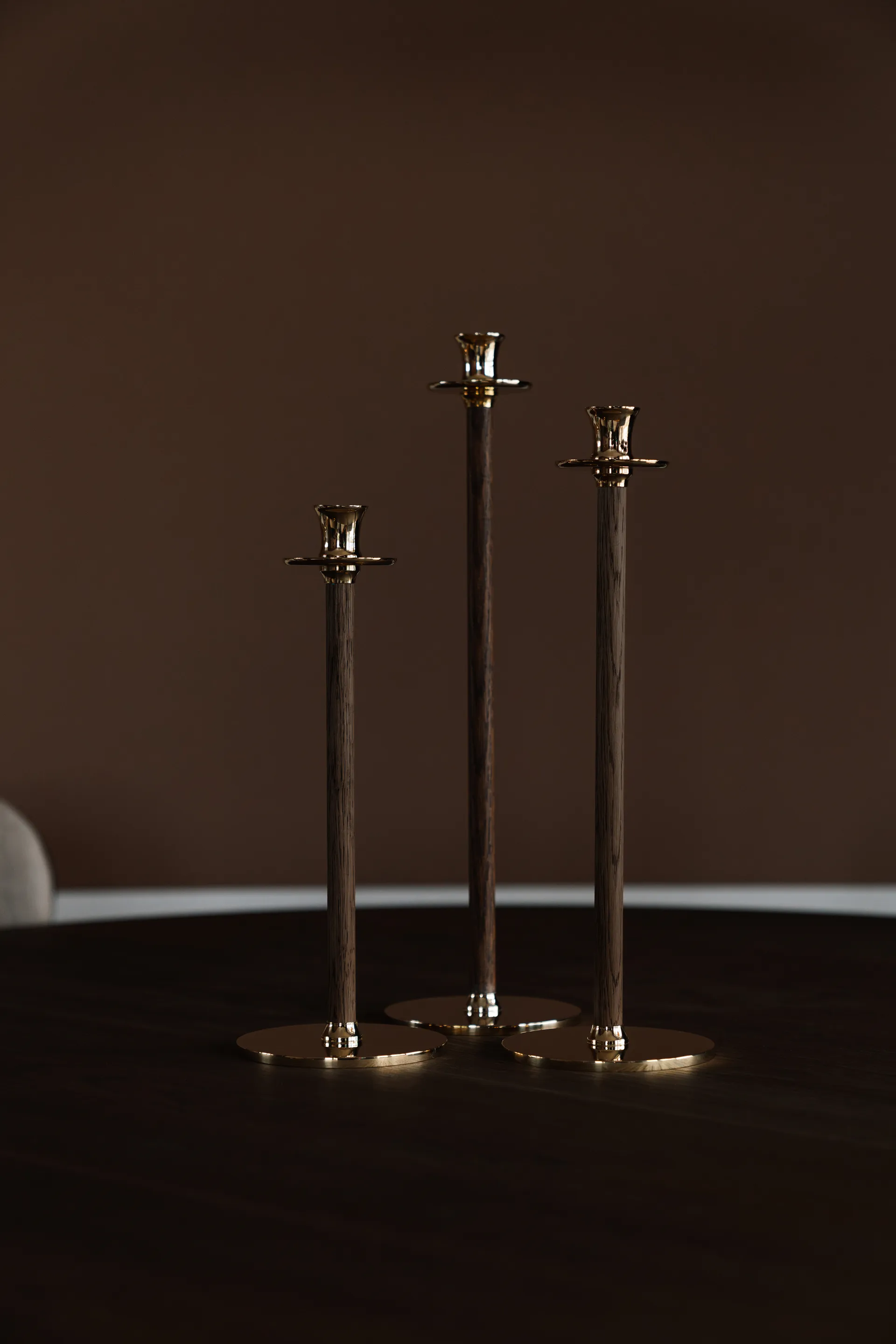 Alto Basso candle holder 30 cm, Brass Hilke Collection