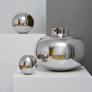 Amico vase Ø29 cm - Nickel-plated brass - Hilke Collection