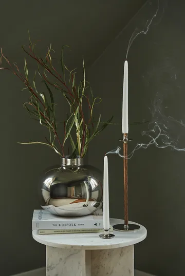 Basso low candle sticks - Nickel-plated brass - Hilke Collection