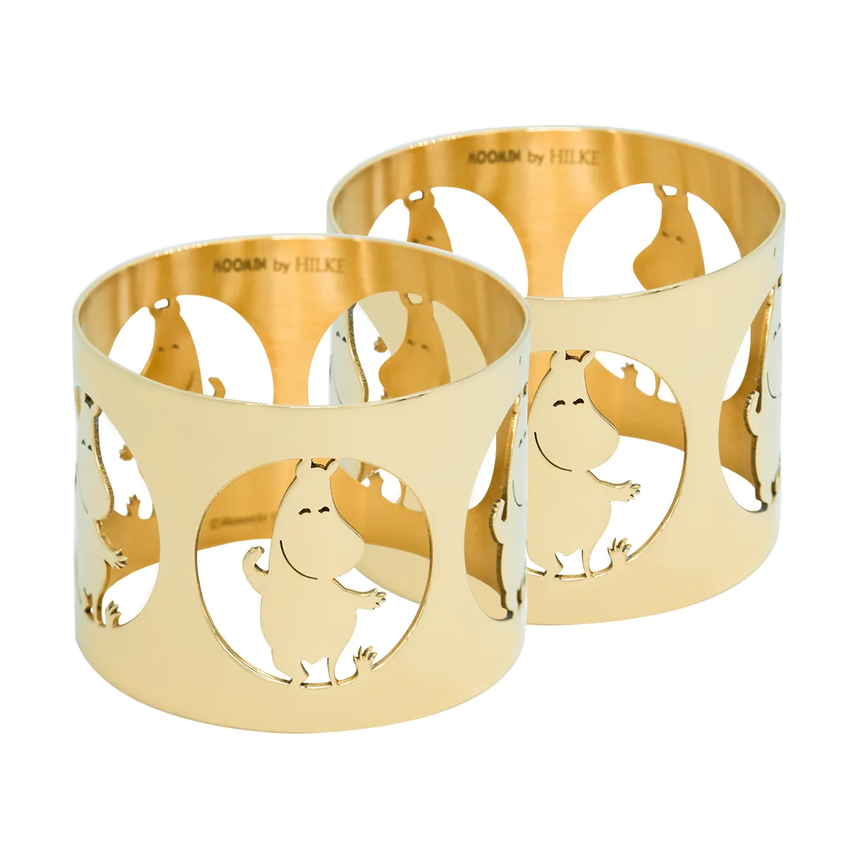 Hilke X Moomin Napkin Rings Moomintroll 2-pack, Brass Hilke Collection