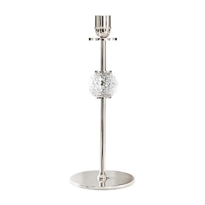 La Luna candle sticks 30 cm, Nickel-plated brass and glass Hilke Collection