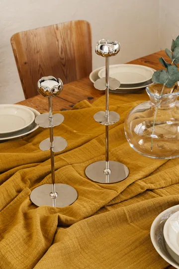 Ninfea Alta candlestick 35 cm - Nickel-plated brass - Hilke Collection