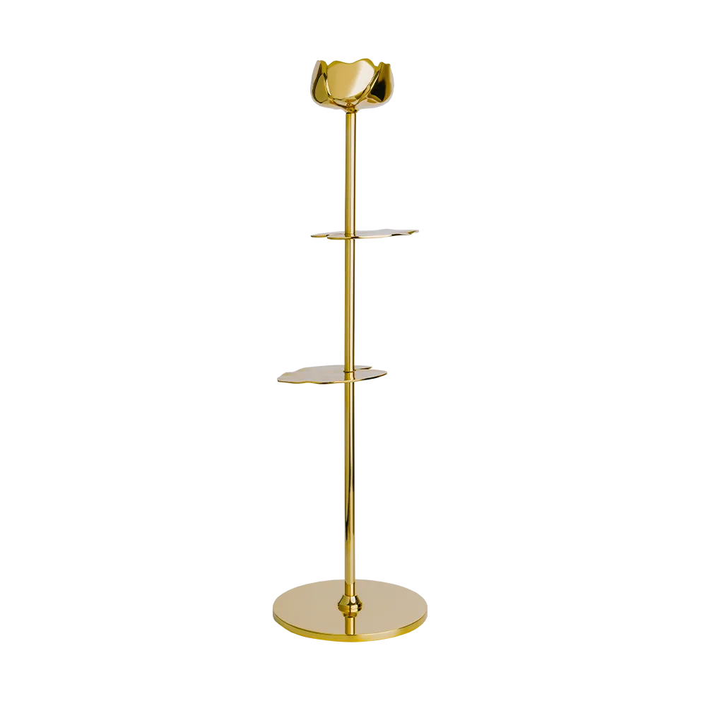 Ninfea Alta candlestick 40 cm, Brass Hilke Collection