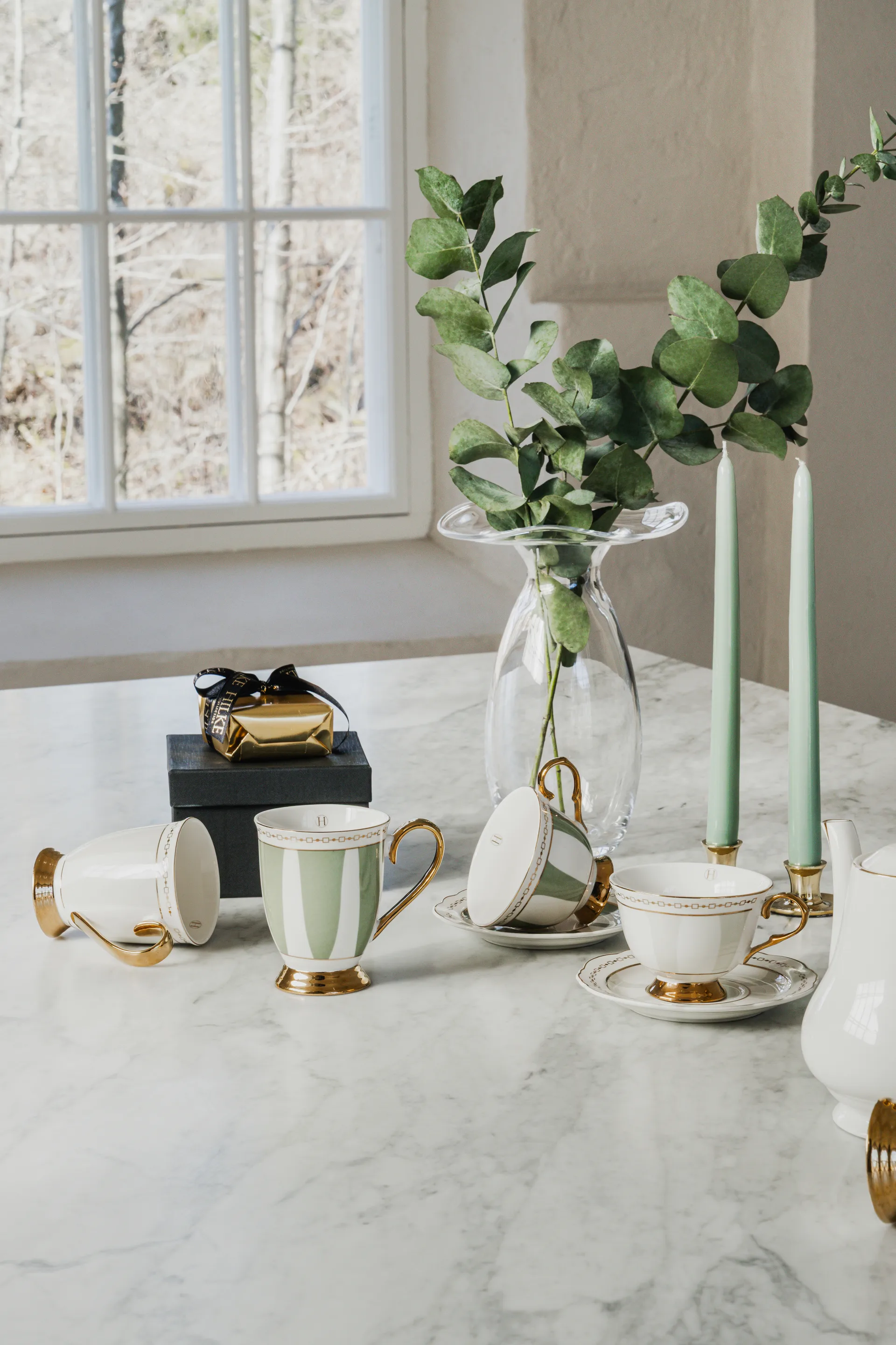 Strisce Salvia cup with saucer, 22 cl Hilke Collection