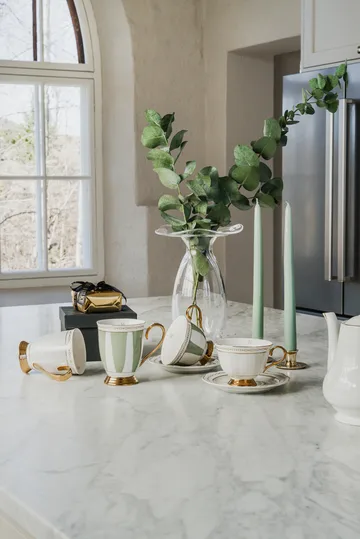Strisce Tortora cup with saucer - 22 cl - Hilke Collection