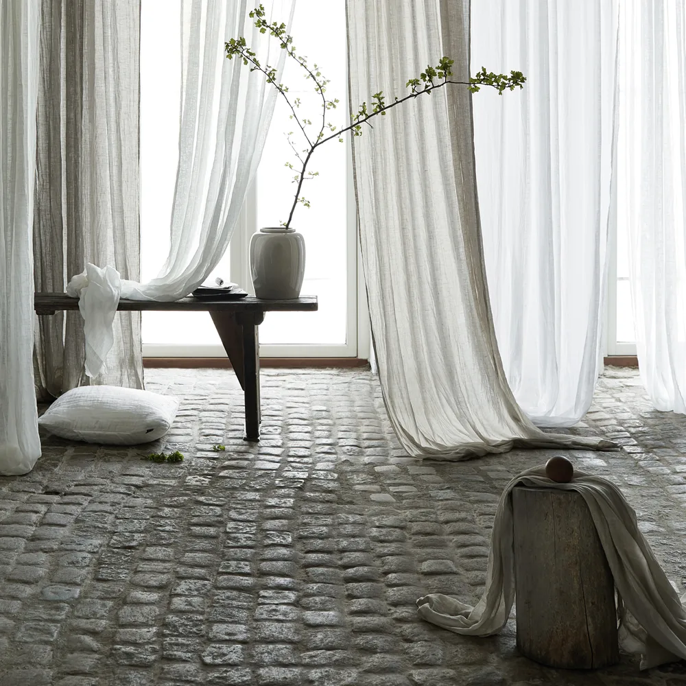 Dalsland curtain, Mother of pearl, pleat band and channel Himla