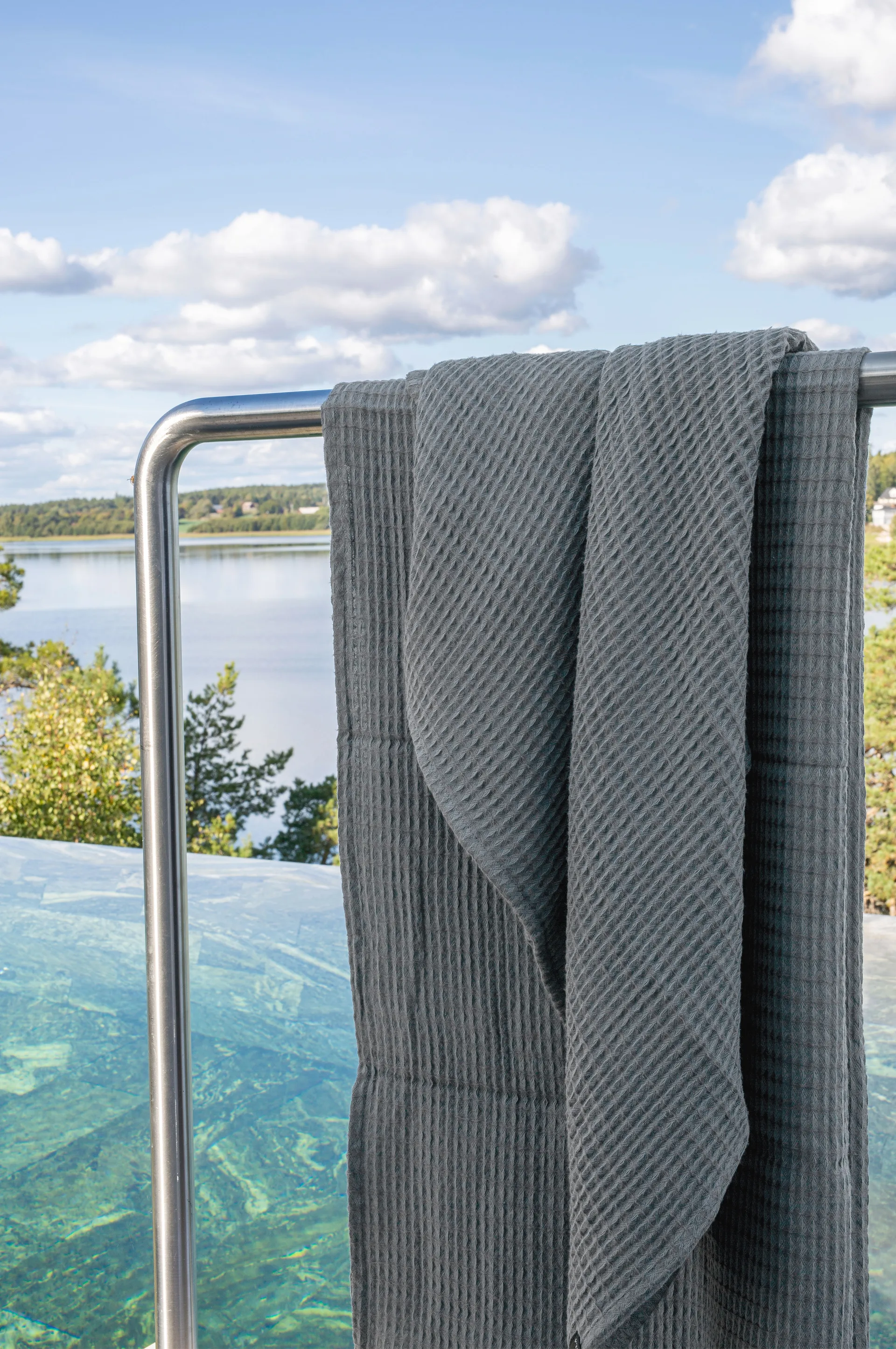 Ego guest towel 30x30 cm 2-pack, Charcoal Himla