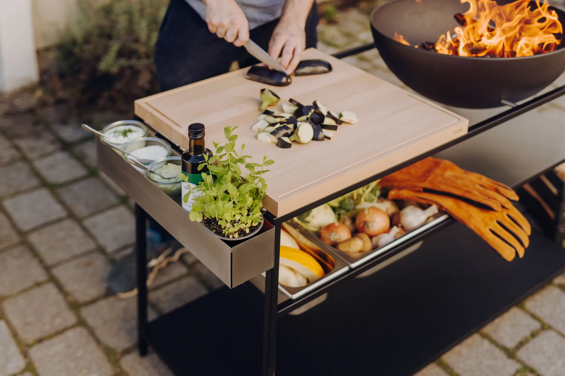 FIRE KITCHEN utensil holder, Stainless steel Höfats