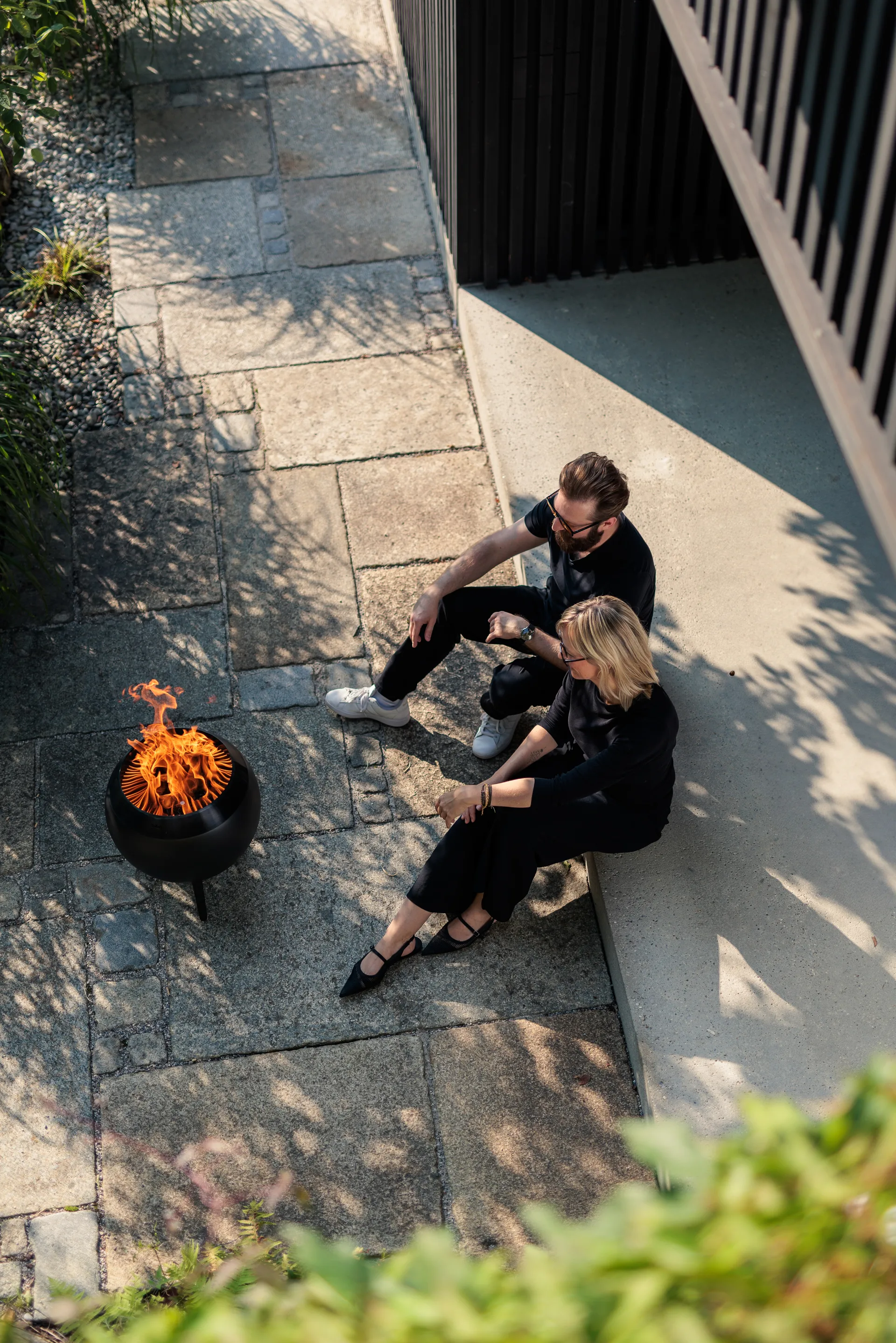 MOON 45 fireplace, All black, low base Höfats