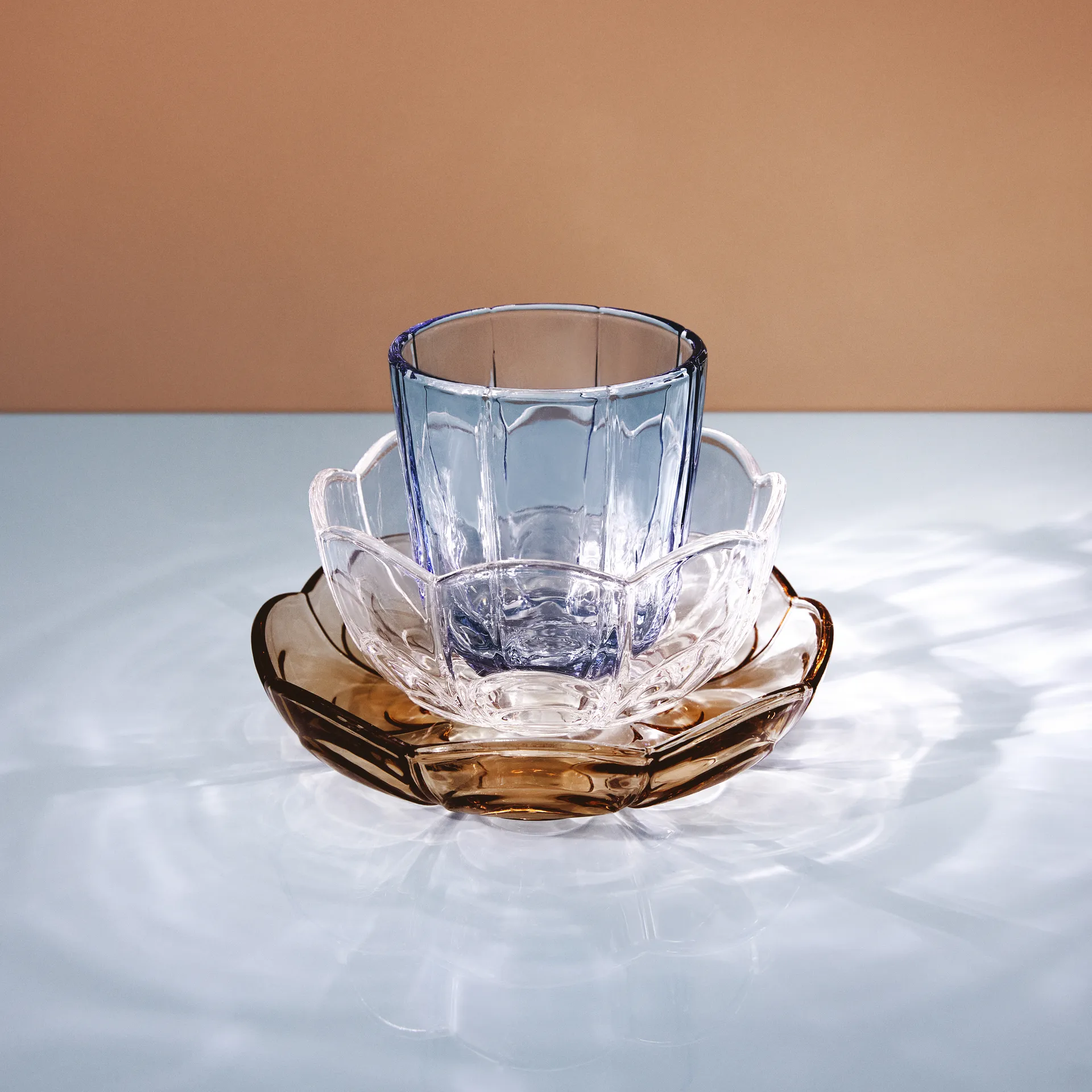 Lily drinking glass 32 cl 2-pack, Blue iris Holmegaard