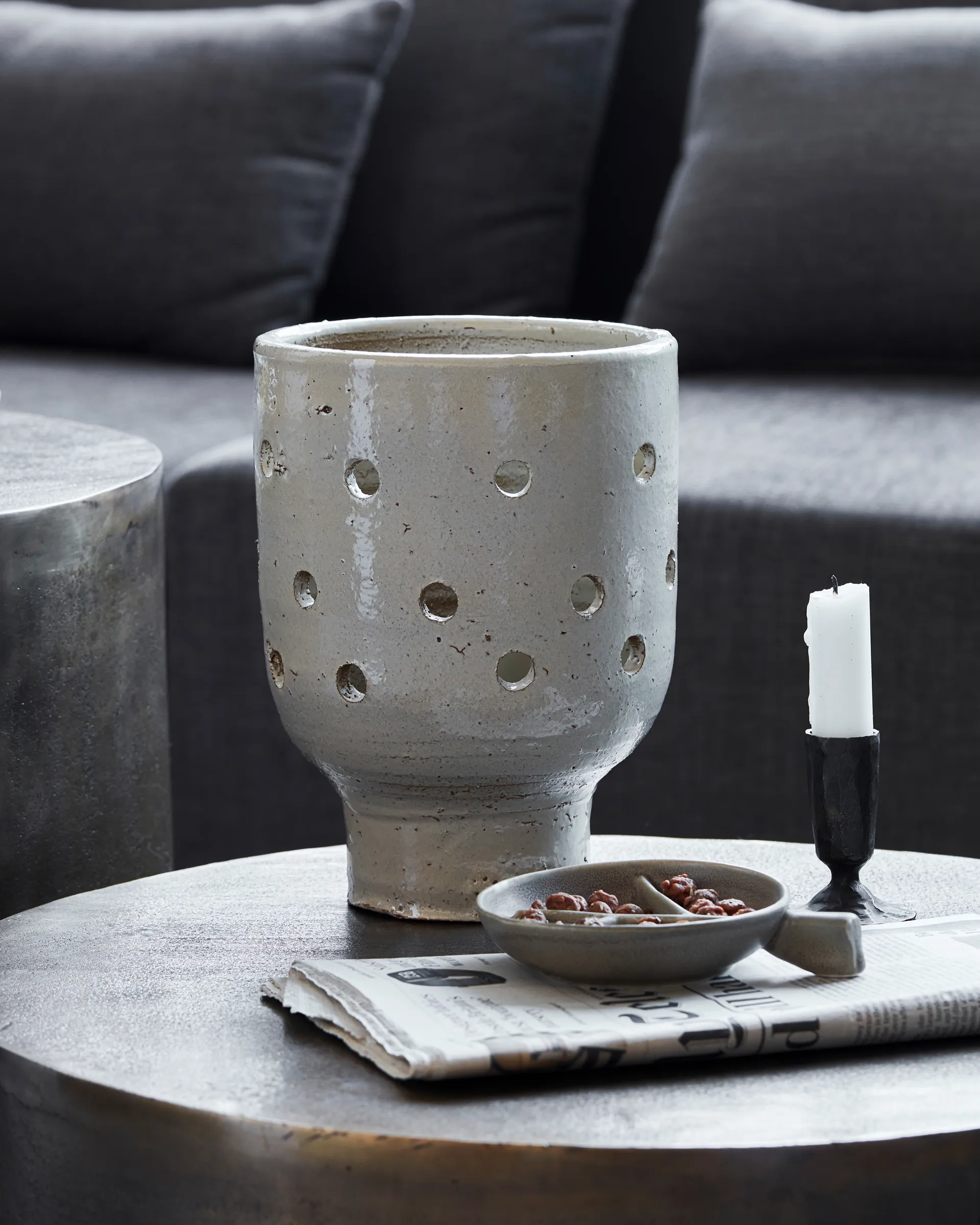 Artist tea light holder Ø15 cm, Beige House Doctor