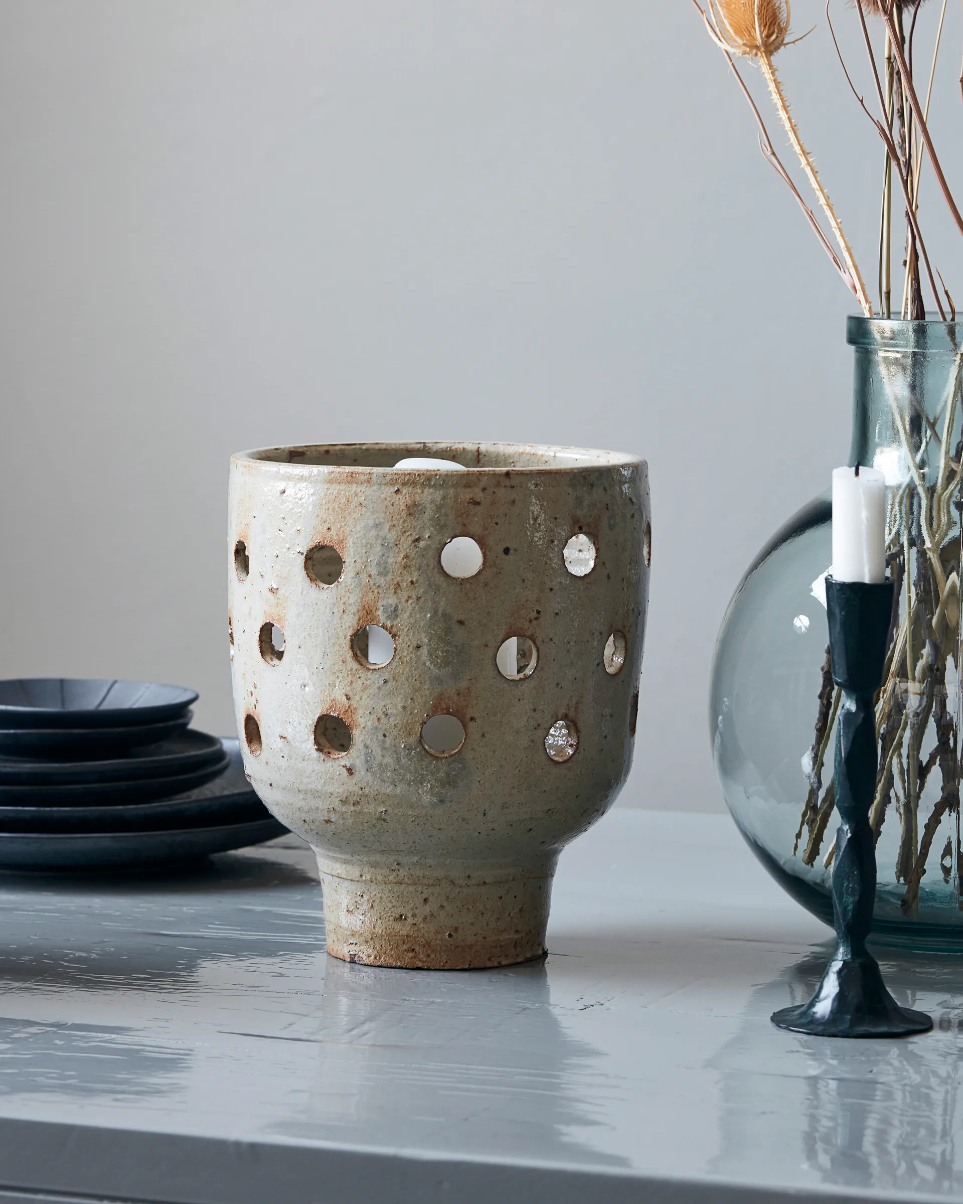 Artist tea light holder Ø20 cm, Beige House Doctor