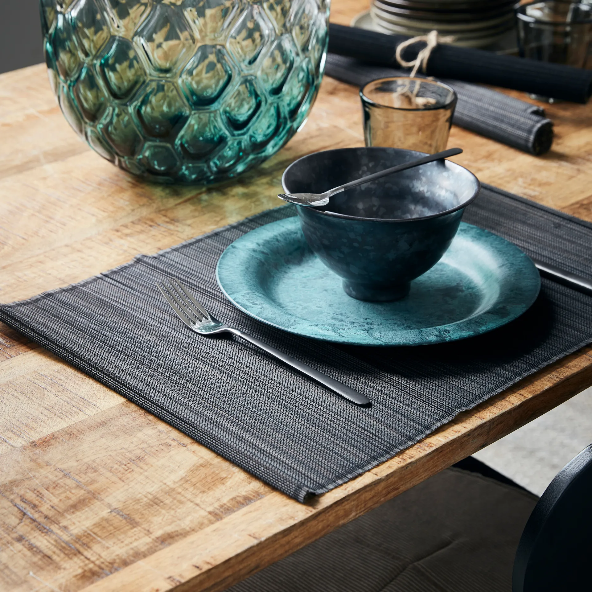 Bamb placemat 33x45 cm 4-pack, black House Doctor