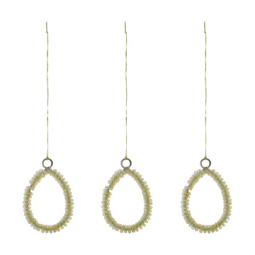 Beads Easter hanging ornaments, 3-pack - Champagne - House Doctor