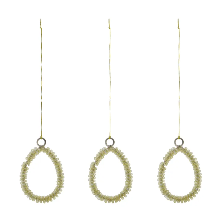 Beads Easter hanging ornaments, 3-pack - Champagne - House Doctor