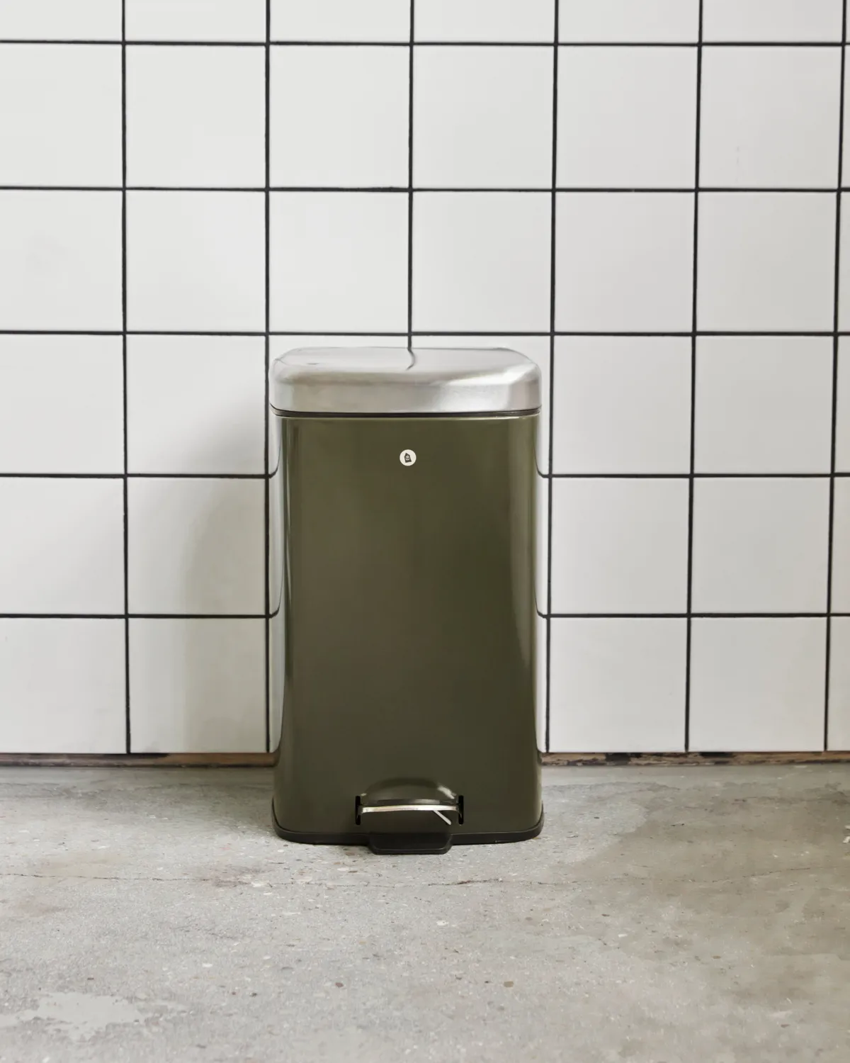 Black waste bin, Deep green, 27x36x46 cm House Doctor