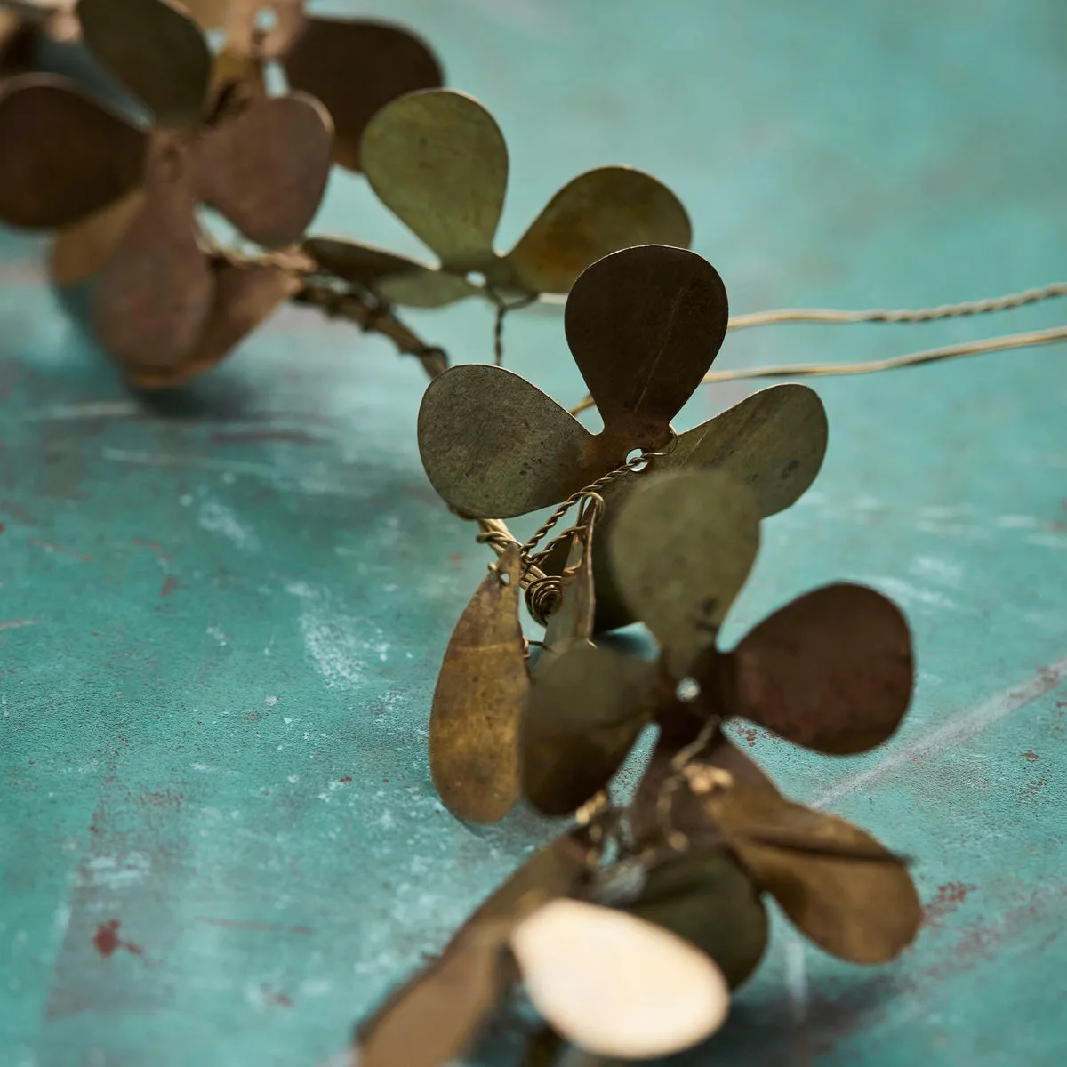Clover wreath Ø12.5 cm, Brass House Doctor