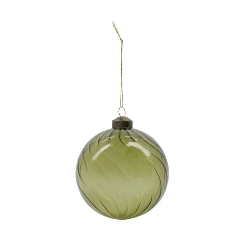 Fluted Christmas bauble Ø10 cm, Green House Doctor