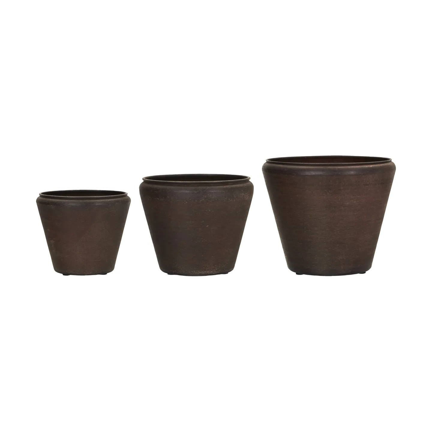 Funnel pot 3 pieces, Antique brown House Doctor