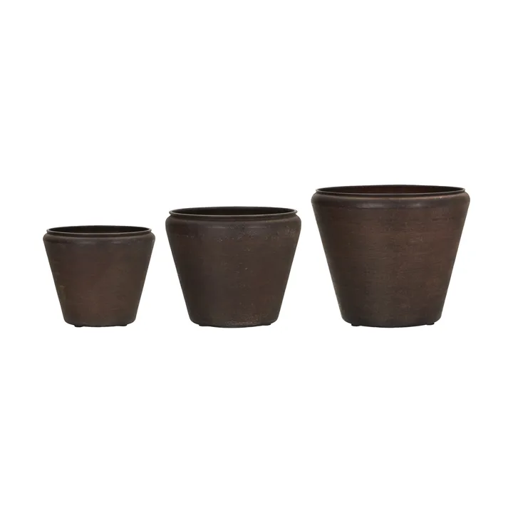 Funnel pot 3 pieces - Antique brown - House Doctor