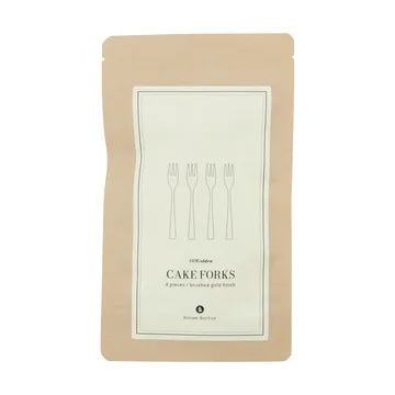 Golden cake fork 4-pack - Golden - House Doctor