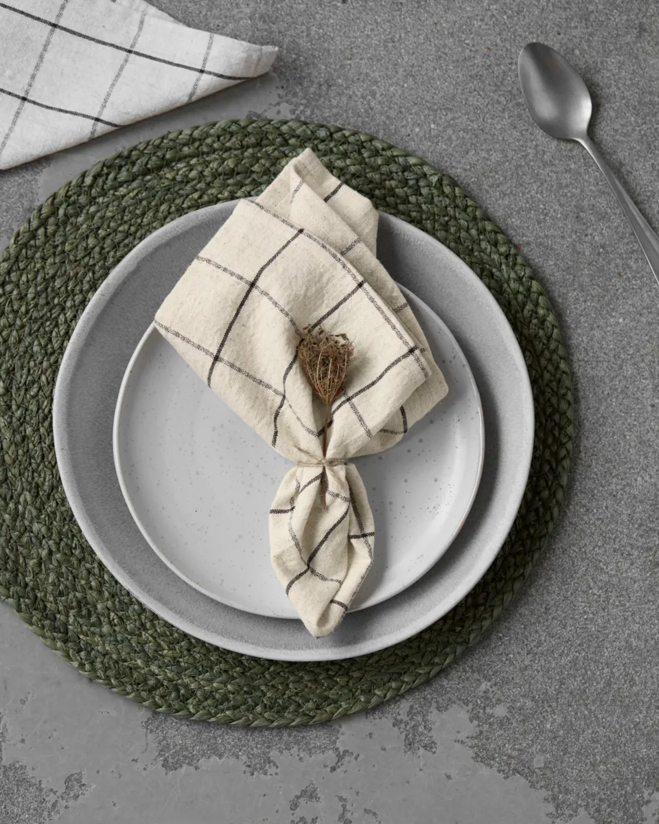 Join cloth napkin 40x40 cm 4-pack, Black-off white House Doctor