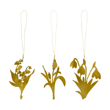 Lilly decorative hanger 3 pieces - Antique brass - House Doctor