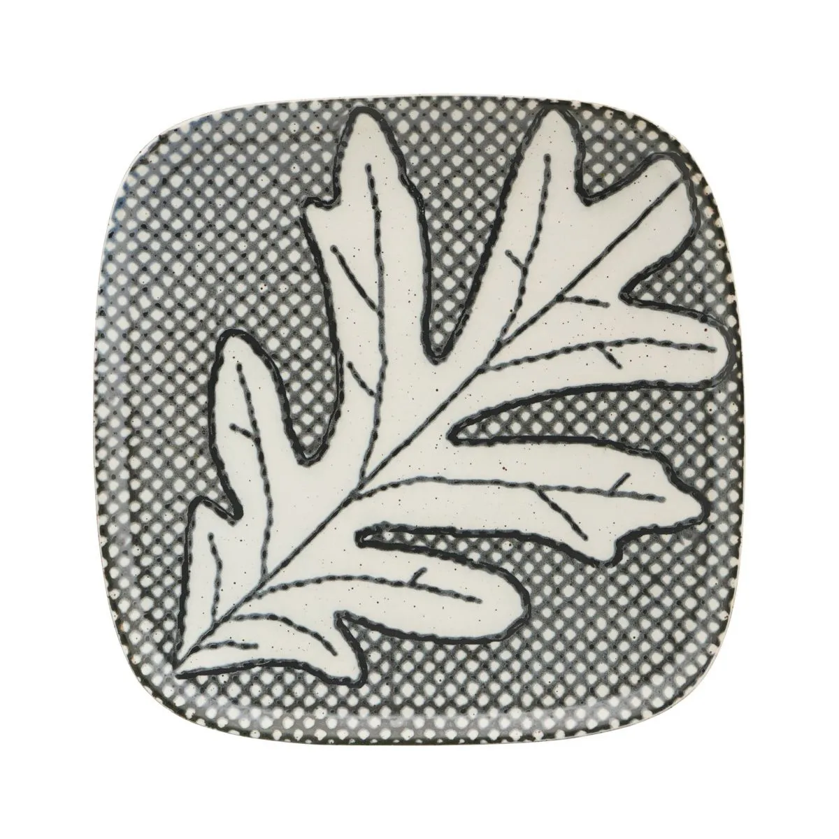 Oak plate 21.6 cm, grey-blue House Doctor