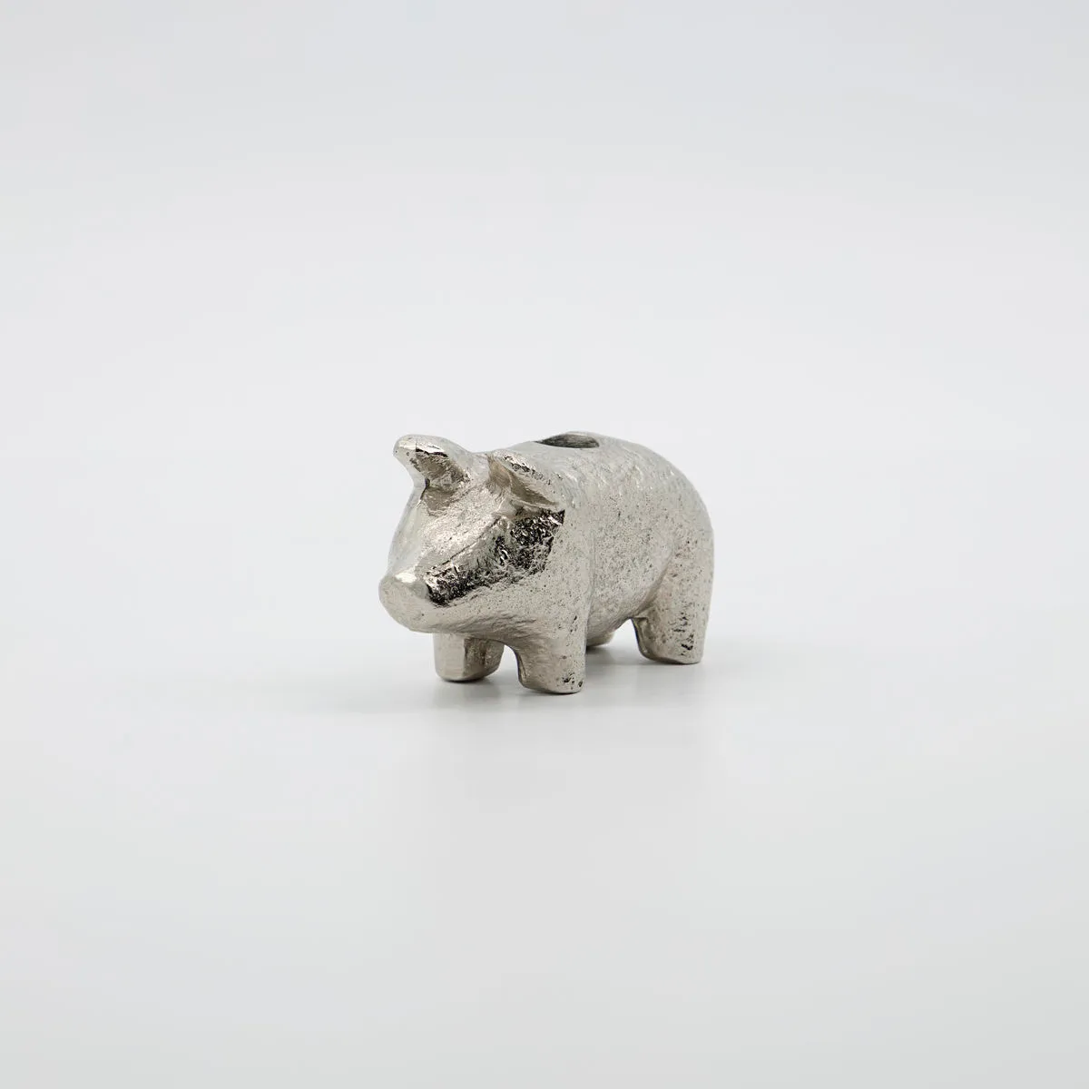 Pig candle stick 5 cm, Antique silver House Doctor