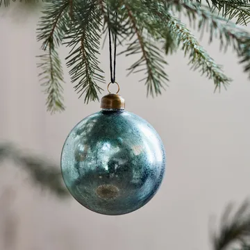 Runy Christmas bauble Ø8 cm 2 pieces - Light blue - House Doctor