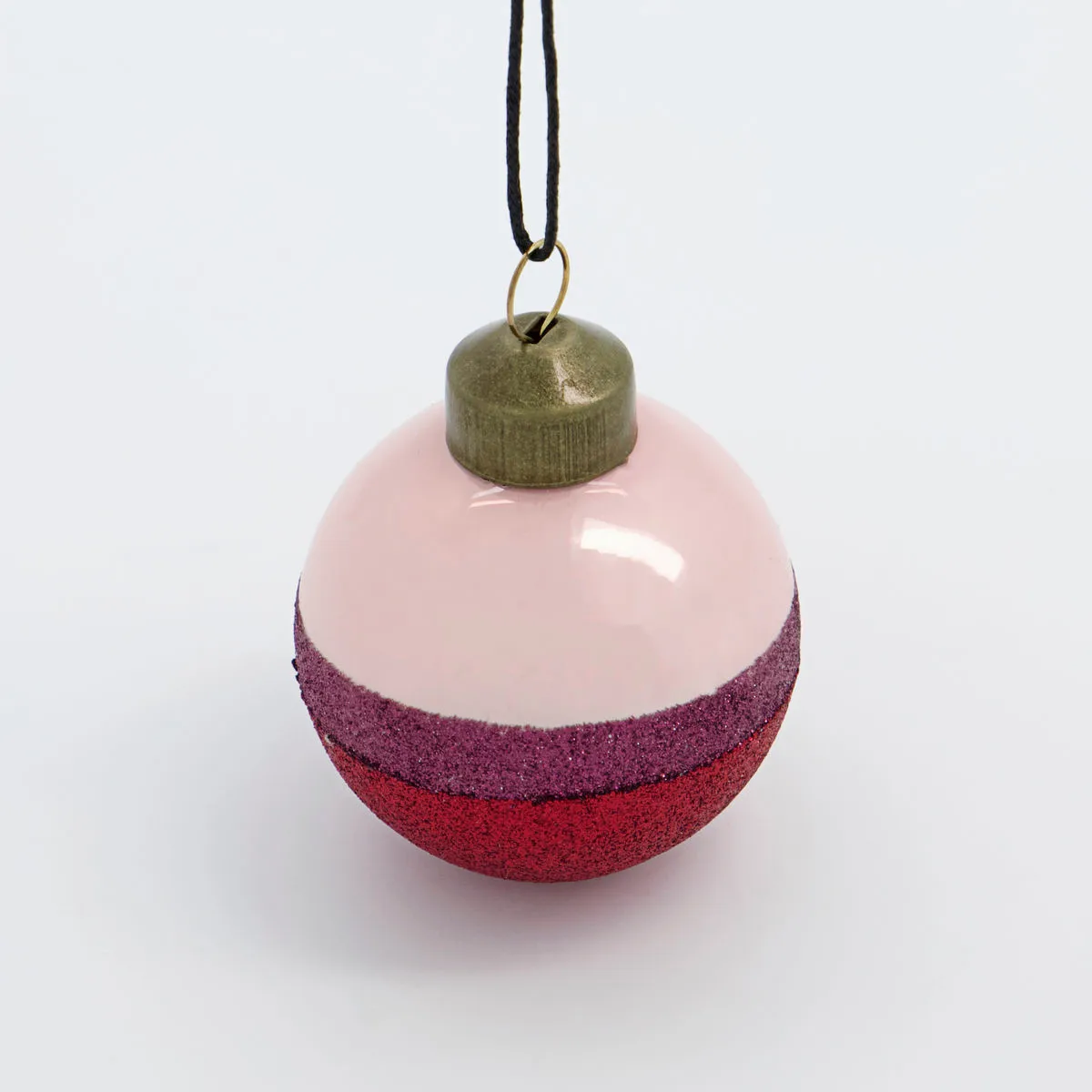 Stripe Christmas bauble Ø5 cm 4-pack, Pink-red House Doctor
