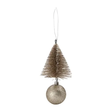 Tree & bell Christmas decoration 15 cm - Sand  - House Doctor