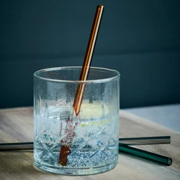 Vaca glass straw 6-pack - green-grey-orange - House Doctor