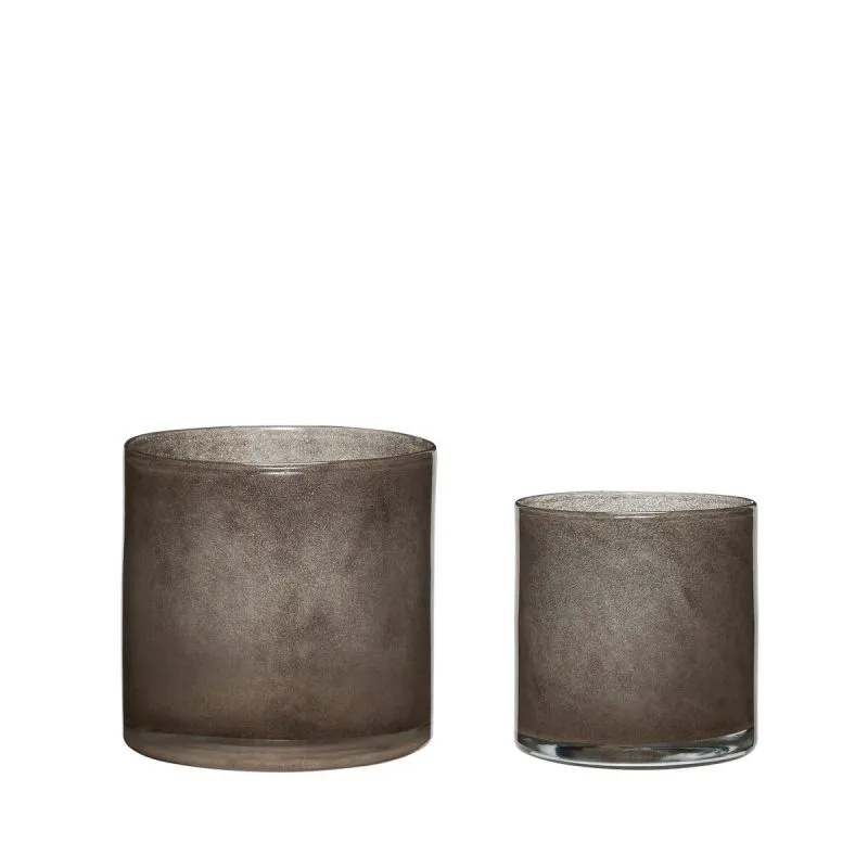 Akin candle holder 2-pack, Brown Hübsch