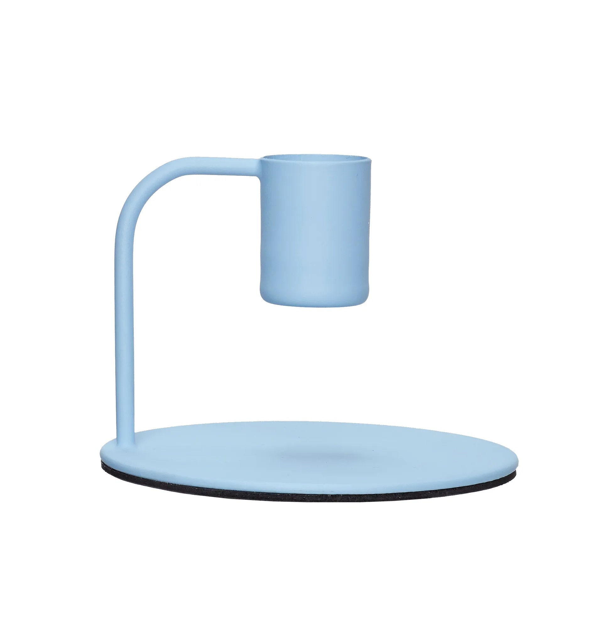 Candle holder Ø9 cm, Metallic blue Hübsch