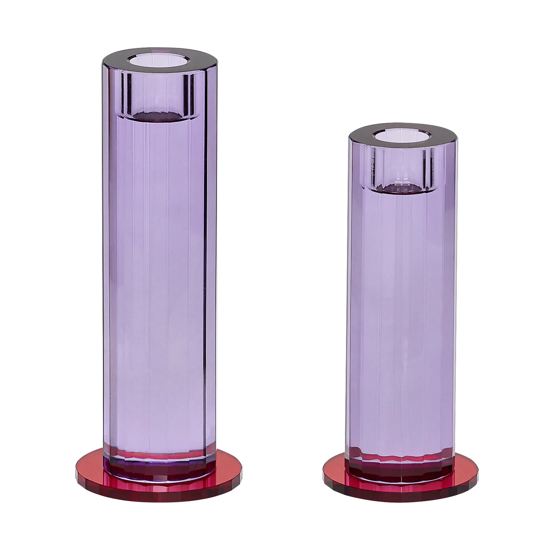 Cut candle holder 2 pieces, Purple Hübsch