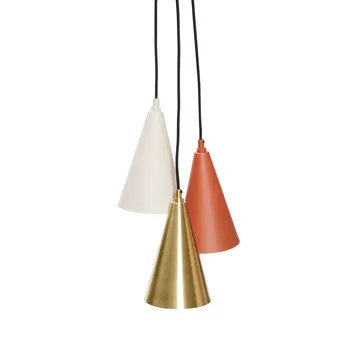 Drop Pendant 3 pcs - Brown-brass-beige - Hübsch
