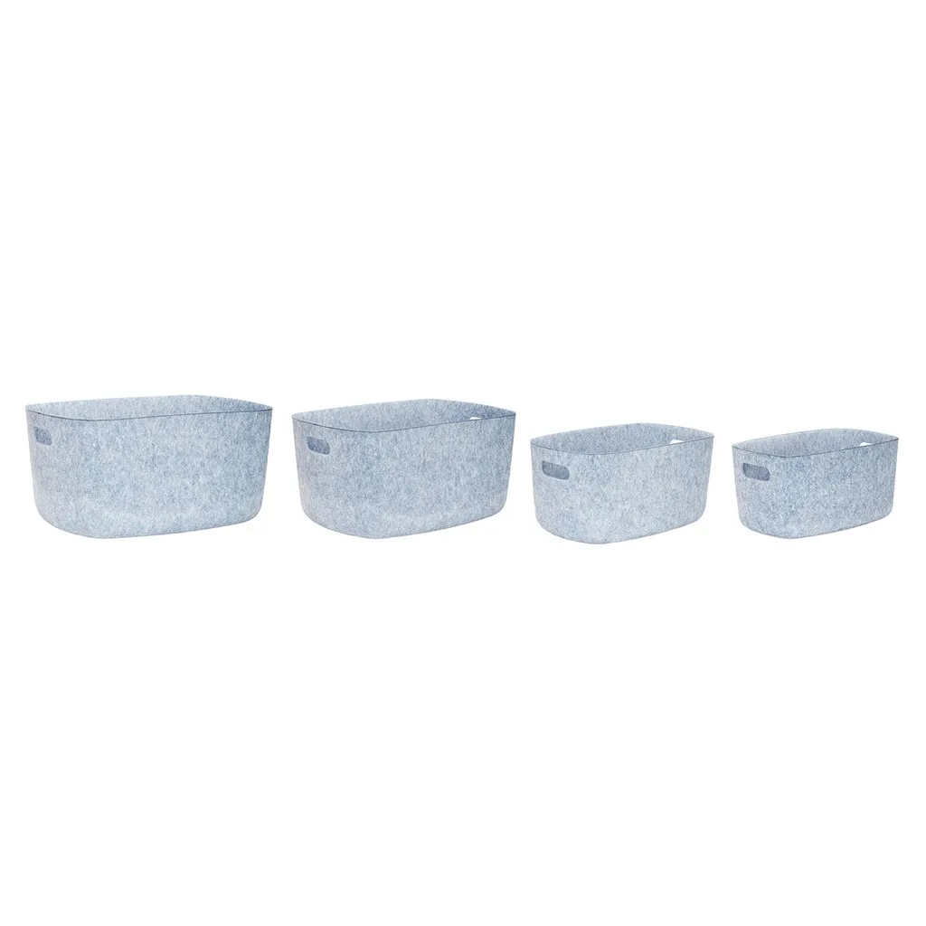 Felt basket 4 sizes, Blue Hübsch