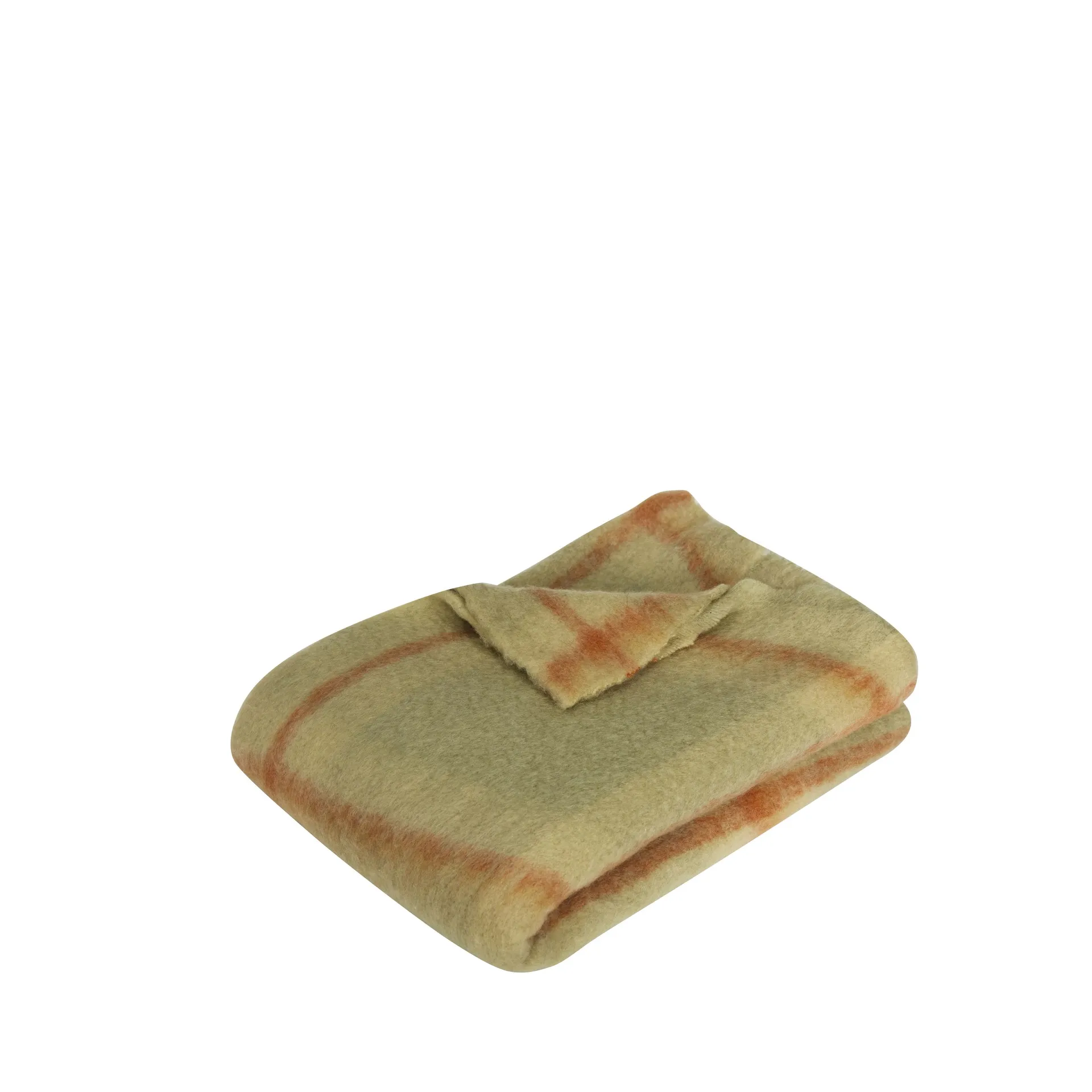 Grid throw blanket 140x200 cm, Light green-orange Hübsch