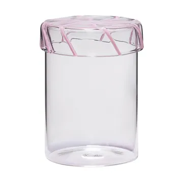 Heir storage jar glass medium - Pink - Hübsch