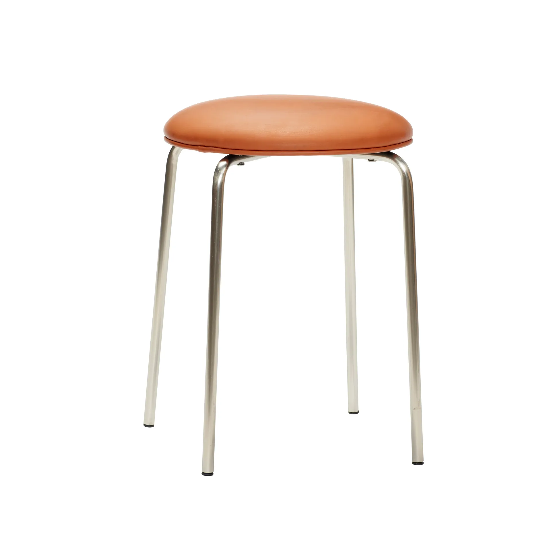 Hübsch stool H48 cm, Metal-nickel-brown Hübsch