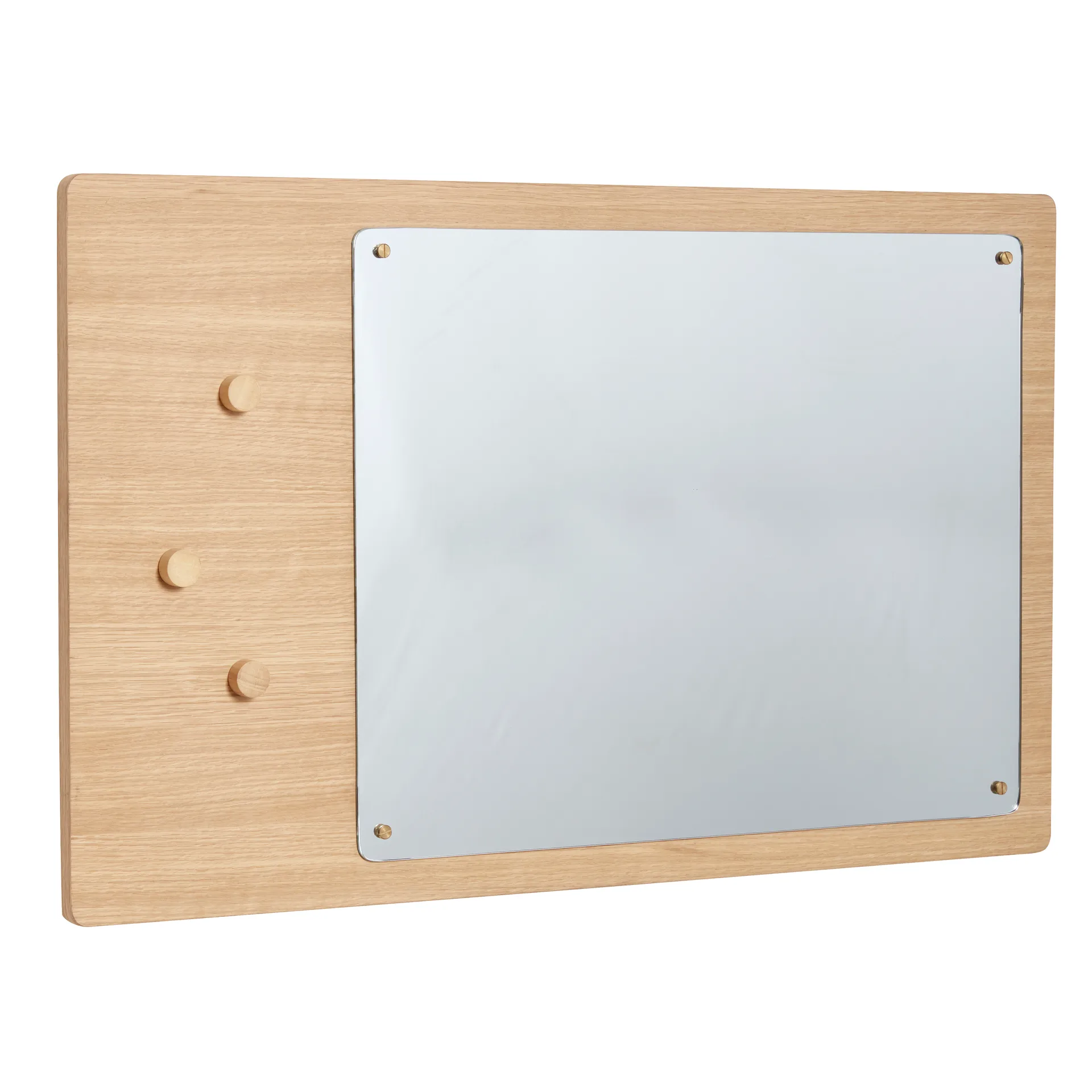 Hübsch wall mirror 80x50 cm, Oak wood Hübsch