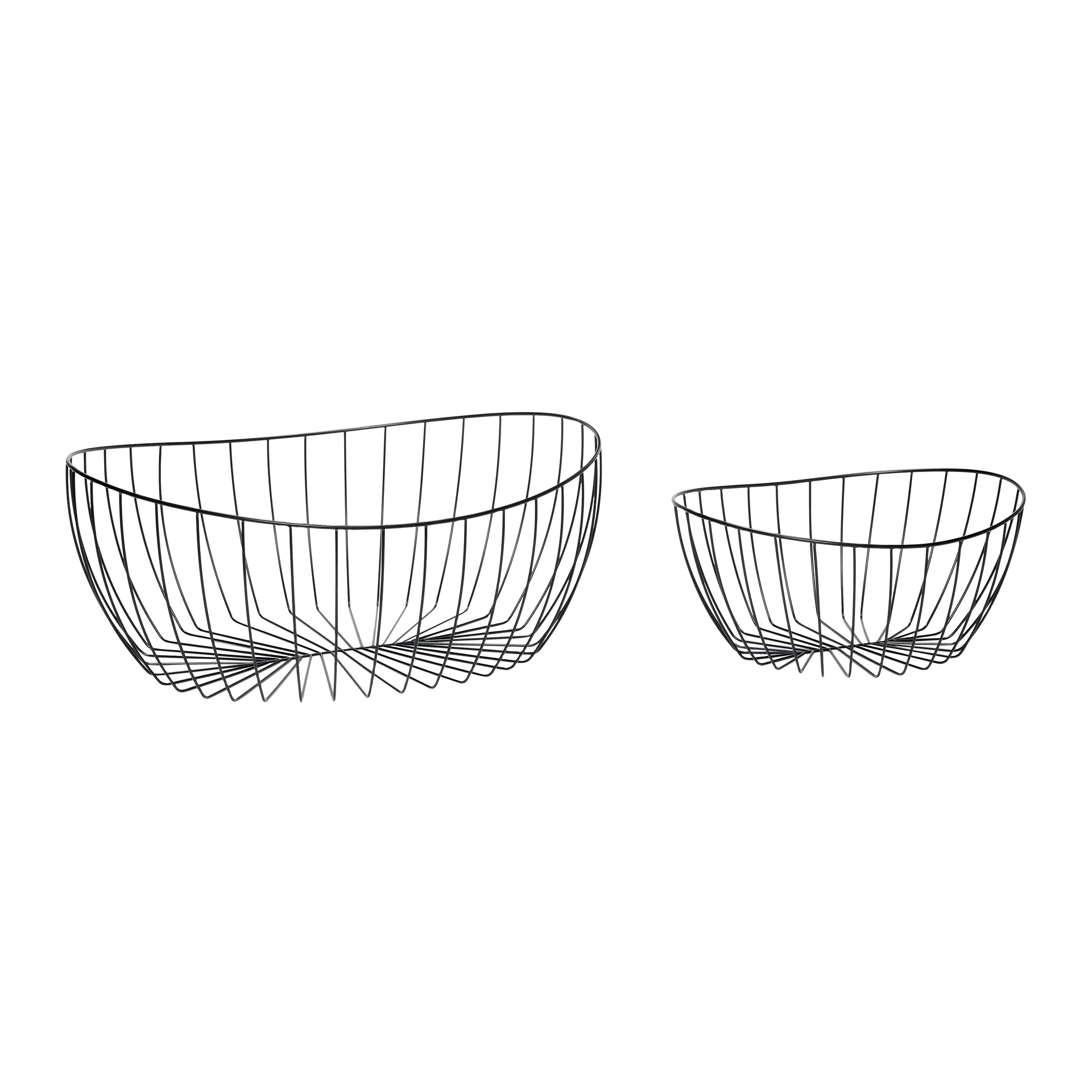 Metal black wire basket 2-pack, Black Hübsch
