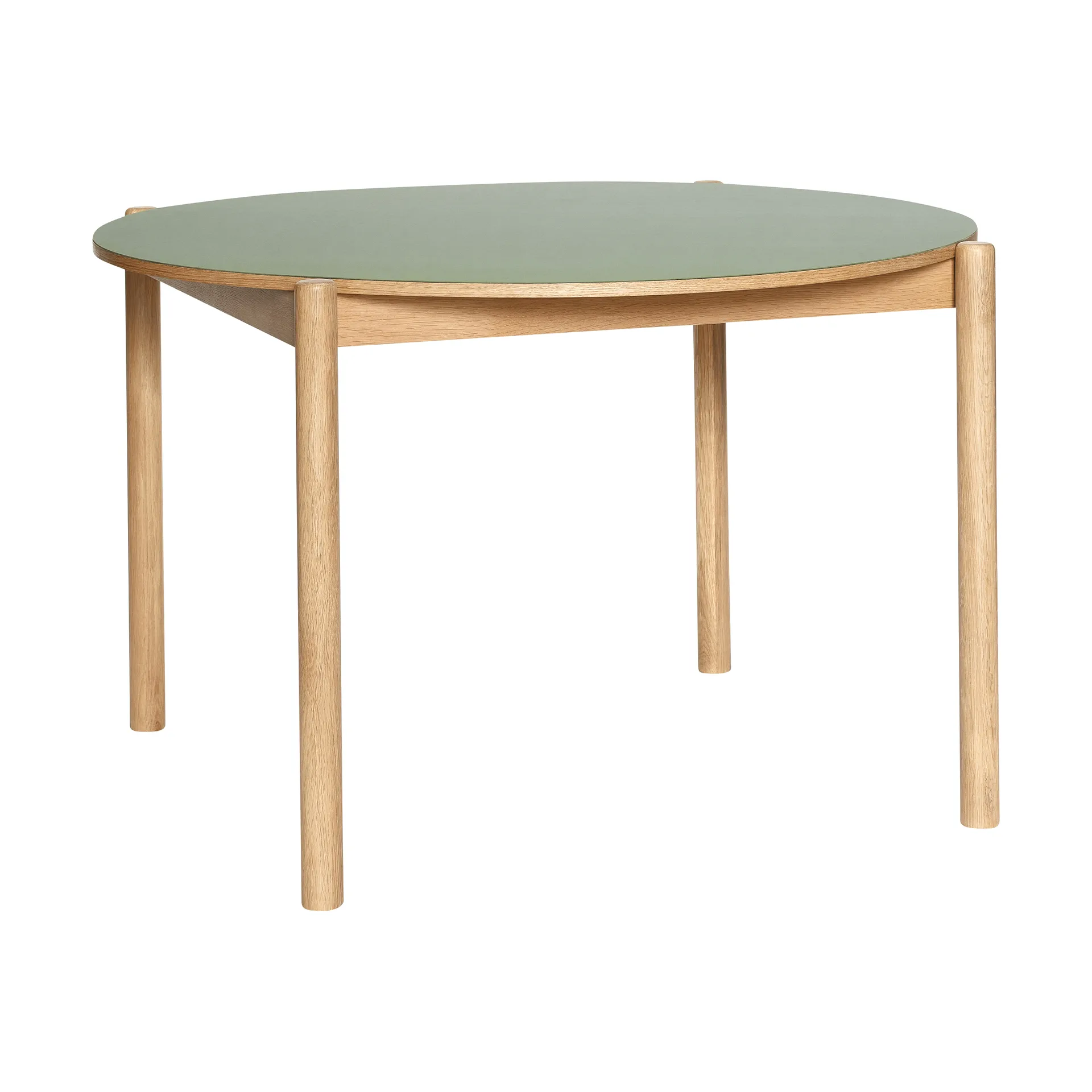 Oblique dining table, Olive, Ø126 cm Hübsch