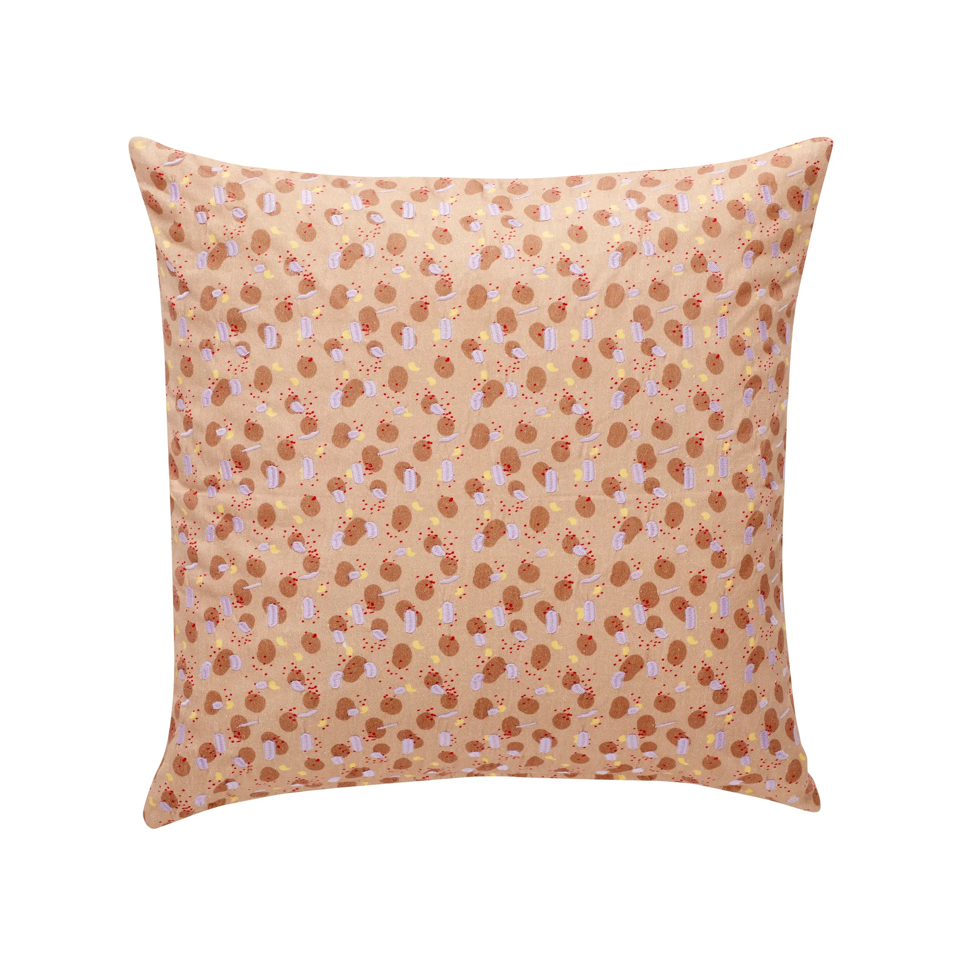 Pillow with cotton Filling 50x50 cm, Beige-brown-purple Hübsch