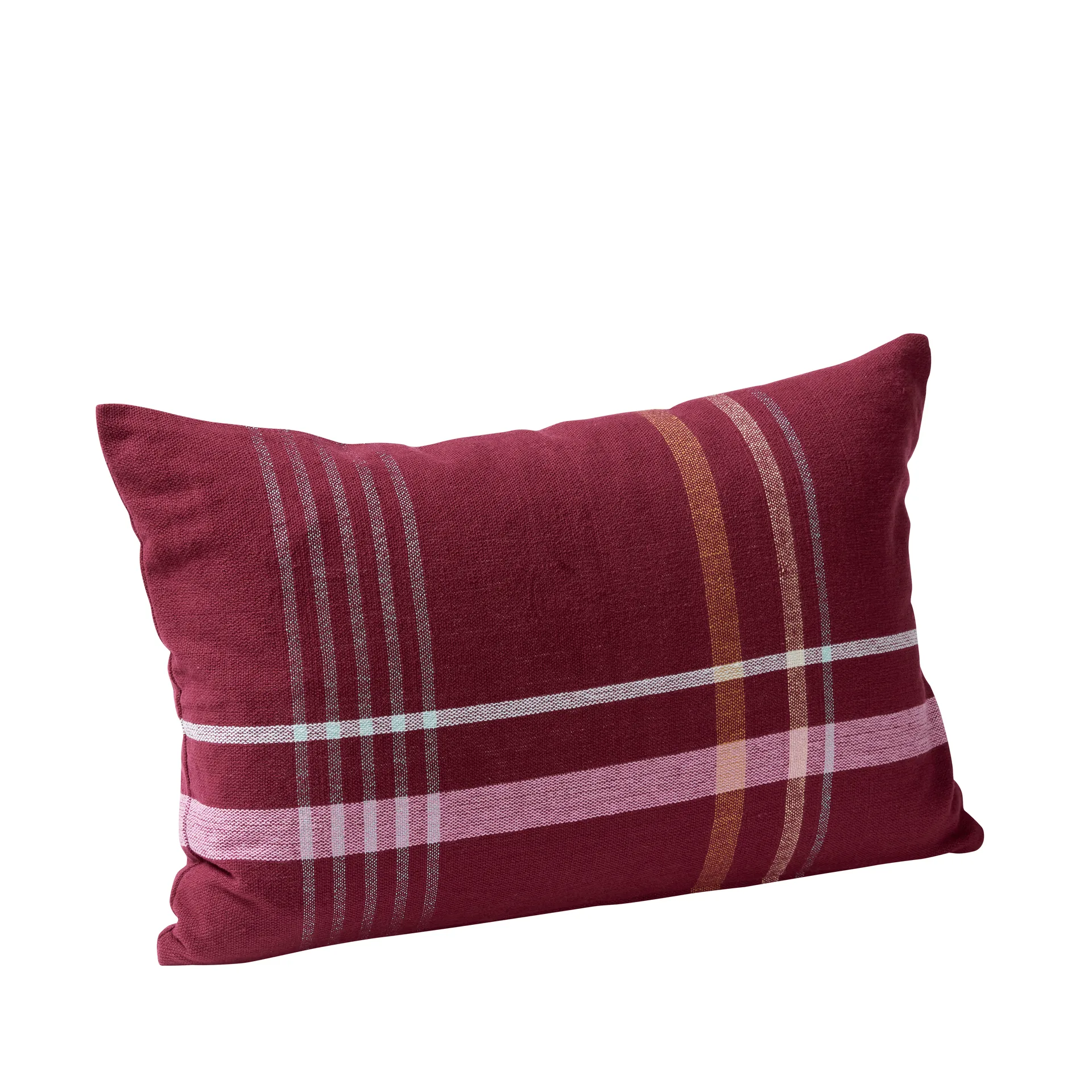 Quadrum Woven cotton pillow 40x60 cm, Redbrown-pink Hübsch