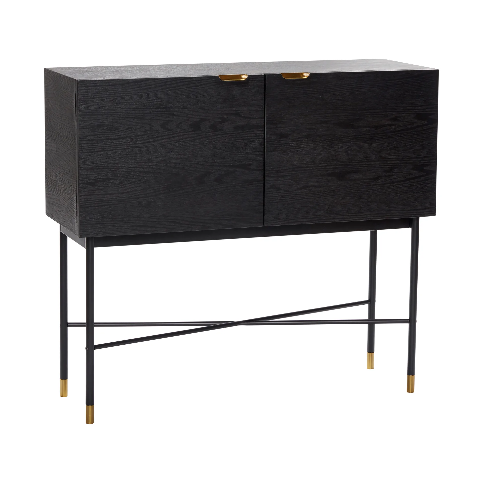 Side table 100x90 cm, Ash-black-brass Hübsch