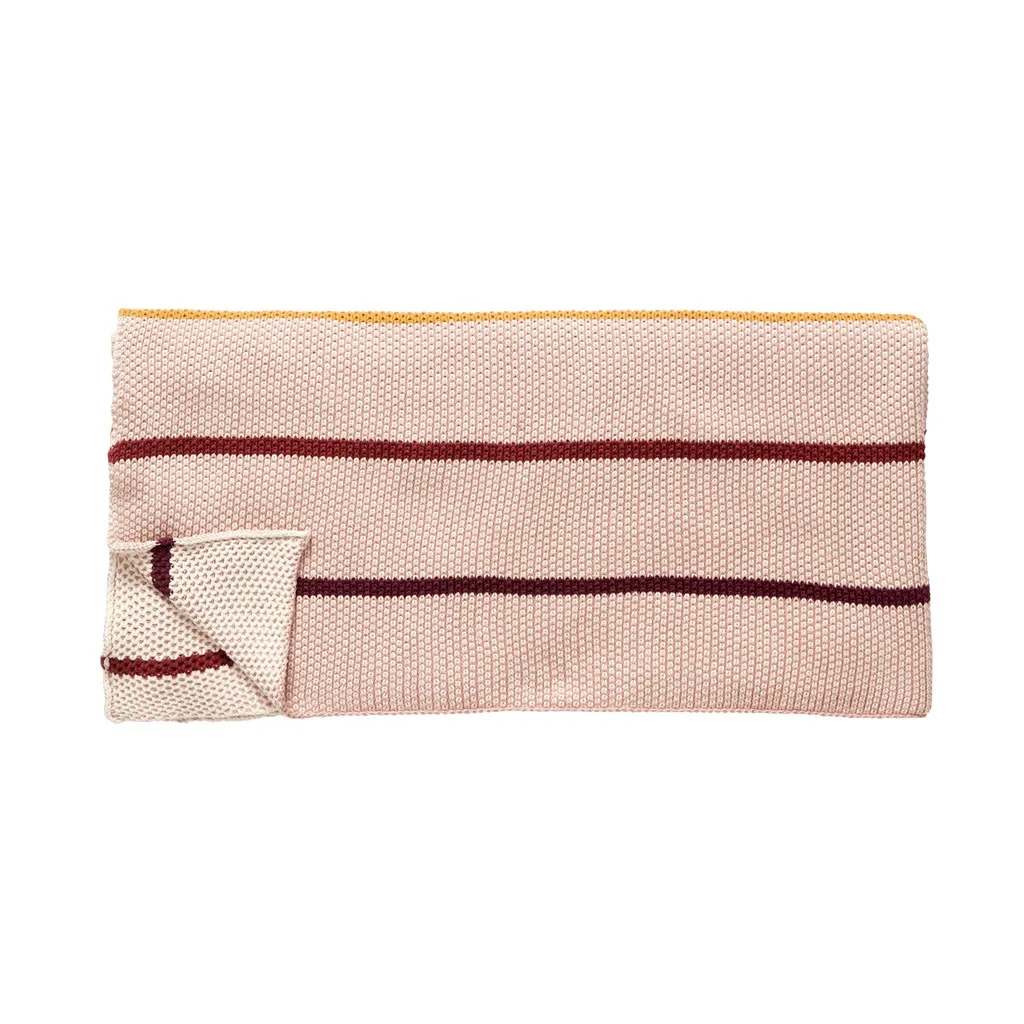 Throw blanket 130x200 cm cotton, Pink-red-orange Hübsch