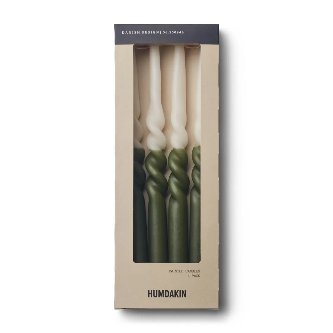 Humdakin twisted candle 30 cm 4-pack, Shell-fern Humdakin