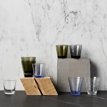 Kastehelmi glass 30 cl 2-pack - moss green - Iittala